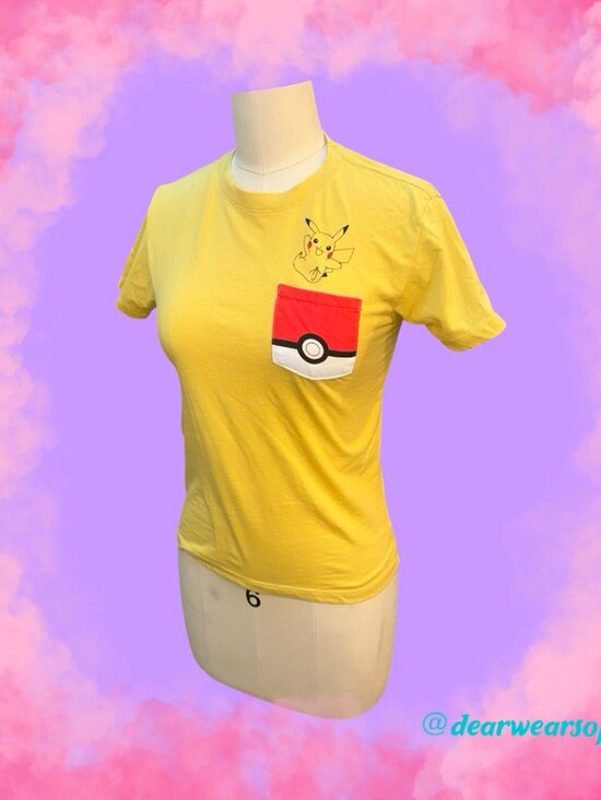 Pokemon Tops - Yellow Pikachu Pokemon Shirt